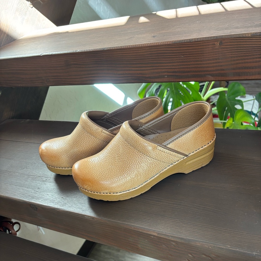 Dansko Tan Leather Mules
